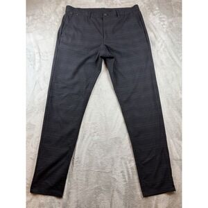 Zara Men Dress Pant Black And Blue Tonal Windpane USA 34 (35x31.5)